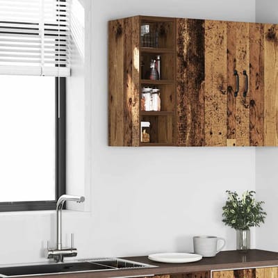 vidaXL - Bovenkast - Riga - 20x29,5x60 - cm - bewerkt - hout - oud - houtkleurig