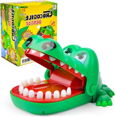 MTTproducts- Krokodillenspel - Grappig interactief speelgoed - Beheersingsspel - Voor 3 personen - Hoogwaardig kunststof - Afmetingen 15,5 x 13 cm - Tandenspel