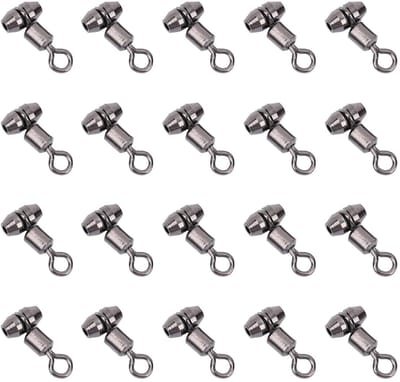 Dailygoods- Wartels 20 Stuks - 3-Weg Viswartels - Koper/roestvrij staal - Vislijn Connector - Visgerei voor zoutwater/zoetwater - Laadvermogen 35-418 lb - Visdraaier
