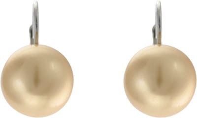 Behave – Oorbellen dames – Glasparel 12 mm - Champagnekleurig – Nikkelvrij – Elegant