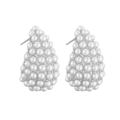 Nala Pearl / Parel Druppel Oorbellen - Zilverkleurig | 2,8 x 1,7 cm | Bijoux/Legering | Fashion Favorite