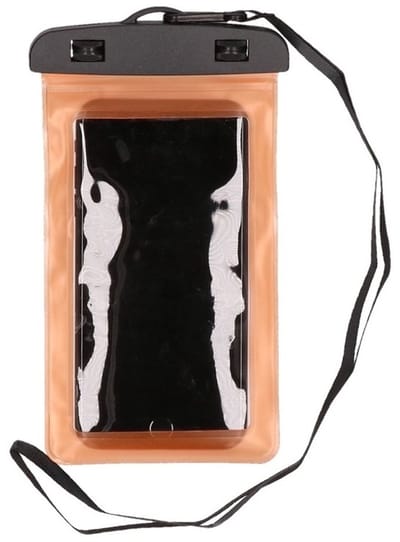 2x Bellatio design waterdicht telefoonhoesje voor alle telefoons oranje - O.a voor Apple Iphone, Samsung, Nokia, LG, Huawei