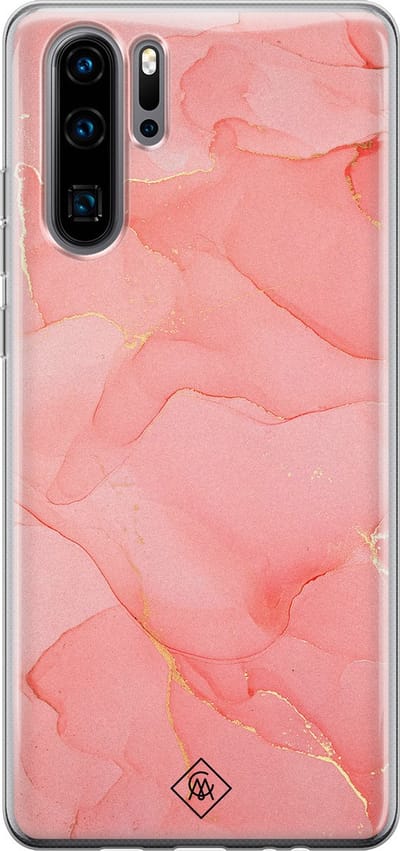 Casimoda® hoesje - Geschikt voor Huawei P30 Pro - Marmer Roze - Siliconen/TPU - Soft Case - Roze - Marmer