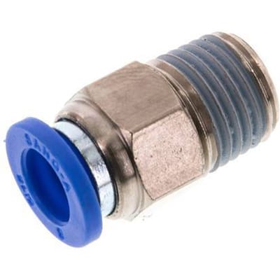 8mm x R1/4'' Messing/PA 66 Insteekfitting buitendraad NBR [5 Stuks]