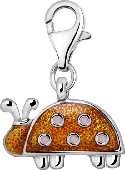 Quiges – Charm – Hanger - 3D Lieveheersbeestje - Verzilverd - karabijnslot - geschikt - voor - Bedelarmband - QHC094
