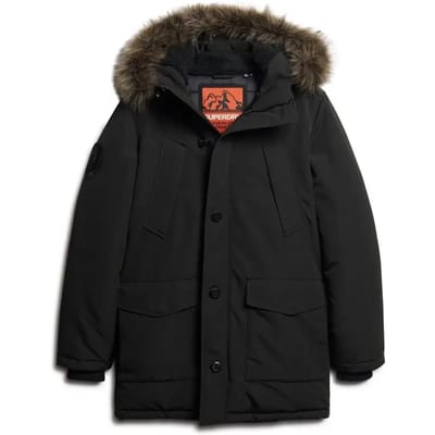 Superdry Everest Parka met Capuchon van Imitatiebont Donkergrijs Grootte: S