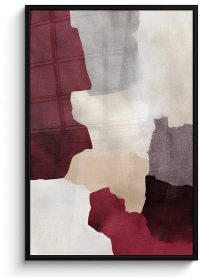 Poster in lijst - Fotolijst 80x120 cm - Posters - Abstract - Kleurbakken - Rood - Posterlijst zwart - Decoratie - Wanddecoratie woonkamer - Muurdecoratie slaapkamer