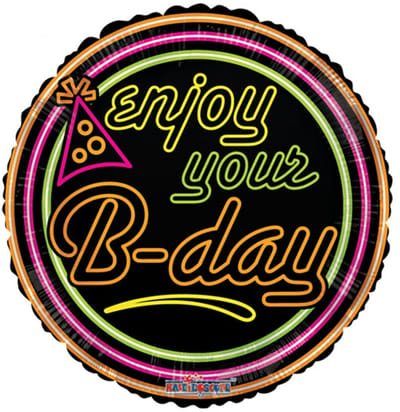 Wefiesta - Folieballon Enjoy Your B-Day Neon 45 cm