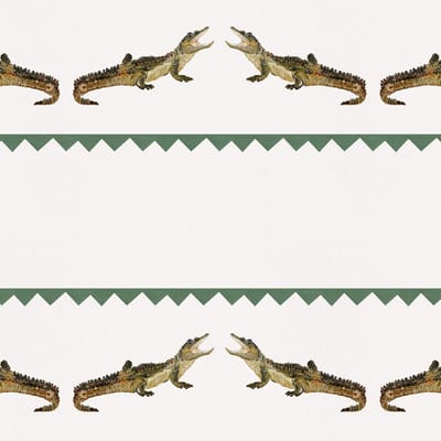 Behang Crocodile Sam groen