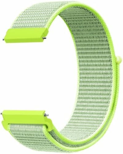 By Qubix - Geschikt voor Garmin bandje - Geschikt voor Garmin Vivomove 3 / HR / Luxe / Sport / Style / Trend - Sport Loop nylon bandje - Geel - Smartwatch bandje 20mm