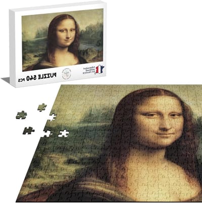 Klassieke puzzel Mona Lisa - Legpuzzel schilderij - Ontspannende hobby - Gedrukt in Frankrijk - 52 x 375 cm - Multicolor