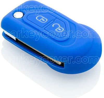 Autosleutel Hoesje geschikt voor Citroën - SleutelCover - Silicone Autosleutel Cover - Sleutelhoesje Blauw