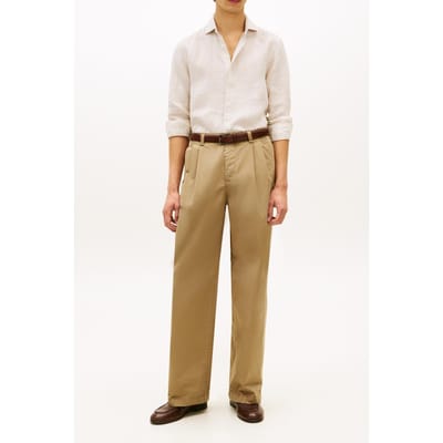 Tommy Hilfiger Dc Linen Stripe Shirt Sandalwood/ecru Taglia: XL | Camicie Casual Outlet | Uomo | Bianco