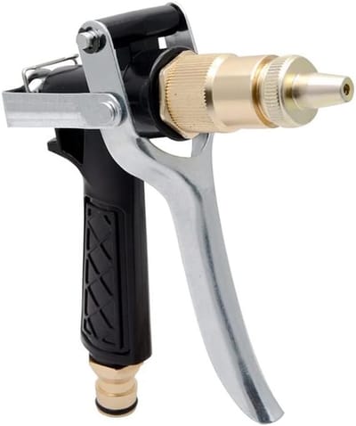 Hogedrukspuit Water Spray Gun Nozzle voor Tuinslang met Antislip Rubber Grip en Messing Spuitkop - Ideaal voor Tuinonderhoud en Schoonmaakwerkzaamheden