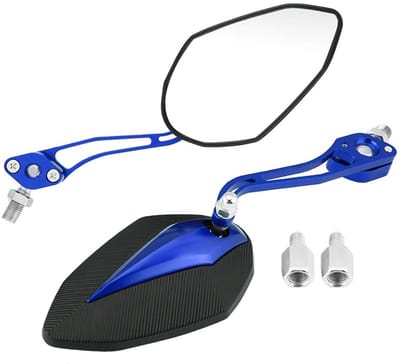 Store_8 - Motorfiets achteruitkijkspiegel - Universele achteruitkijkspiegels - Duurzaam en botsingsbestendig - Blauw - Duidelijk achterzicht - Gesc...