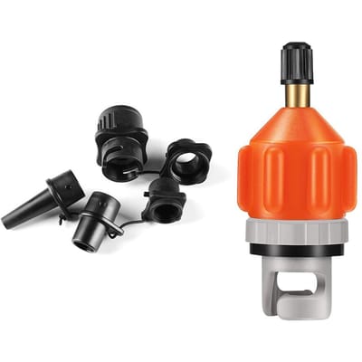 Kit de buse d'air pour paddleboard Ensemble d'adaptateur de pompe de gonflage multifonctionnelle Valve d'air pour bateau gonflable orange