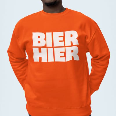 Oranje Koningsdag Sweater Bier Hier - MAAT XS - Feestkleding & Carnavalskleding