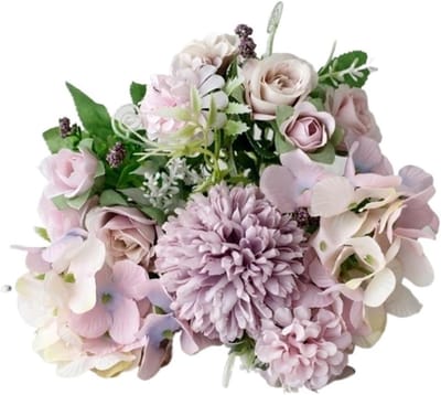 Bruiloft Boeket - Kunstbloemen Boeket - Bruiloft Decoratie - Levensechte Zijden Bloemen - 31 cm Hoog - Zwart/Bruin