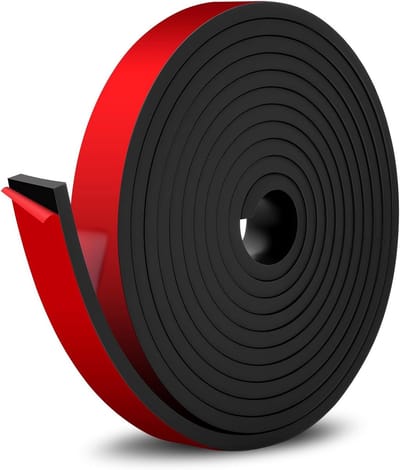 Flexibele Rubberstrip 3 m x 20 mm x 5 mm, Zelfklevende Neopreen Rubber voor DIY, Vloerbescherming en Geluidsisolatie, Antislip en Trillingsbescherming