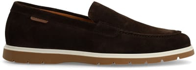 Manfield - Heren - Bruine suède loafers - Maat 40