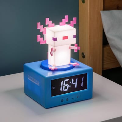 Minecraft Axolotl Icon Alarm Clock – Officieel Gelicentieerde Digitale Wekker met Nachtlampfunctie, Batterijvoeding- Paladone