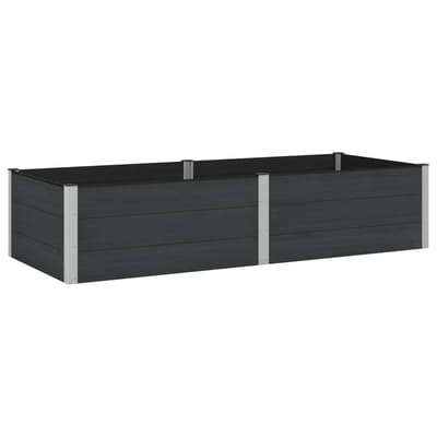 vidaXL Verhoogde plantenbak Zwart 250 x 100 x 54 cm WPC en Aluminium