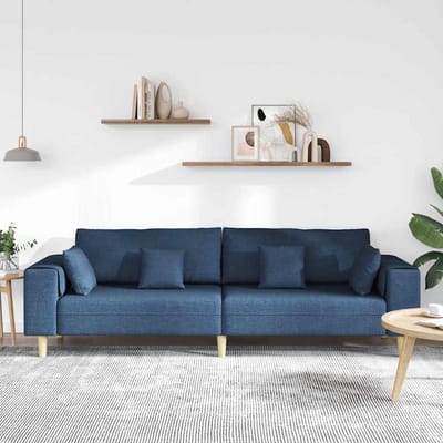 vidaXL - Bank - Blauw - 250 - x - 77 - x - 76 - cm - Stof