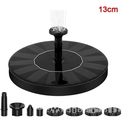 Mini Solar Waterfontein Zwembad Vijver Waterval Fontein Tuindecoratie Buiten Vogelbad Zonne-energie Fontein Drijvend Water 13cm black