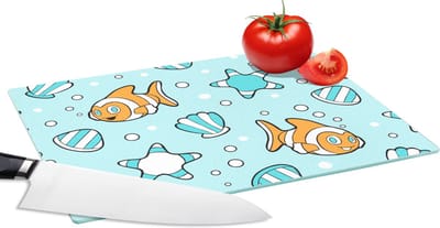 Glazen Snijplank - 28x20 - Patroon - Clownvis - Zee - Dieren - Snijplanken Glas