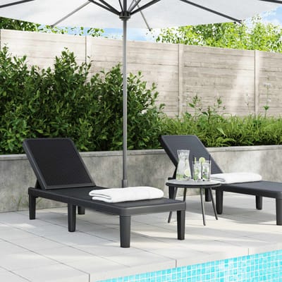 vidaXL - Ligbed - in - 4 - standen - verstelbaar - 155,5x57x28 - cm - polypropeen