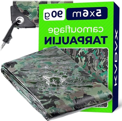 Beschermende Tarpaulin - Stevig Zeil - Buiten Beschermen - Waterdicht Robuust Materiaal - 5m x 6m - Camouflage