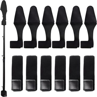 Hengelriemen Set - Vishengel Banden - Hengel Bescherming - Zachte Neopreen - 6 Delige Set - Zwart