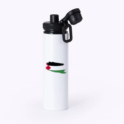Hacebo® - Palestina vlag waterfles met draaidop zwart - Palestina - mensen die liefde willen geven aan Palestina - degene die van Palestina houden - supporten - oorlog - verjaardagscadeautje - gift - geschenk - kado - water fles - 850ML
