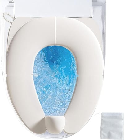 Vouwbare Toiletverkleiner voor Kinderen - Reisvriendelijke Potty Trainer voor Peuters met Opbergtas, Geschikt voor Jongens en Meisjes, Crème Wit