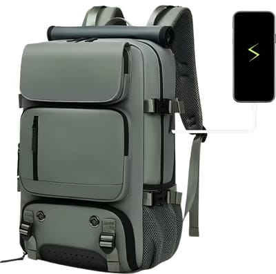 CarryQuest® - Damesreisrugzak - Waterdicht 16-inch Laptoprugzak met Schoenentas - Wandel Campingrugzak - Oxford Materiaal - Militair Groen