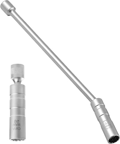 Set van 2 Bougiesleutels, 14 mm en 16 mm, 12-zijdig, 3/8 Inch, Magnetische Steeksleutel voor het Verwijderen van Bougies, Rotating Tool voor Bougiewissel