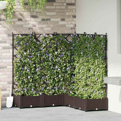 vidaXL - Plantenbak - 5 - st - Bruin - 120 - x - 120 - x - 125,5 - cm - PP