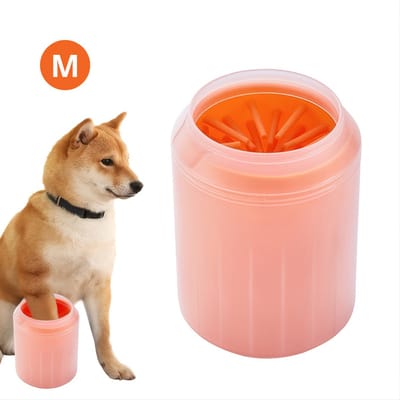 Bovista Hondenpoten Reiniger - Hondenpoten Schoonmaken - Honden Verzorging - Potenreiniger Hond - Poot Reiniger - Oranje - Maat M
