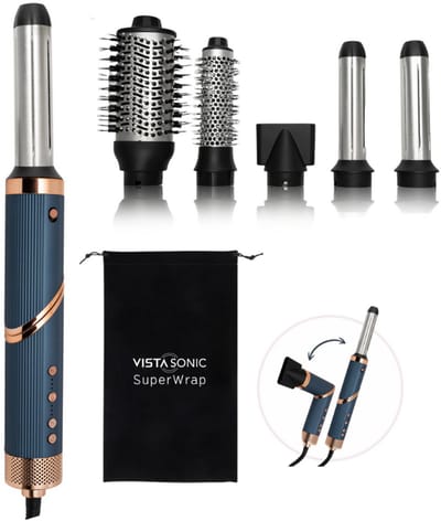 Premium Haarkruller - Fohnborstels - SuperWrap® - 5 in 1 Krultang - Fohnborstel - Haarstyler - Multistyler - Alles-in-één - Airstyler - Warmteborstel - Donkerblauw - Hoge kwaliteit