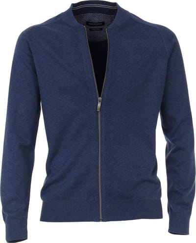 Casa Moda Vest Zip Blauw - Maat 5XL - Heren