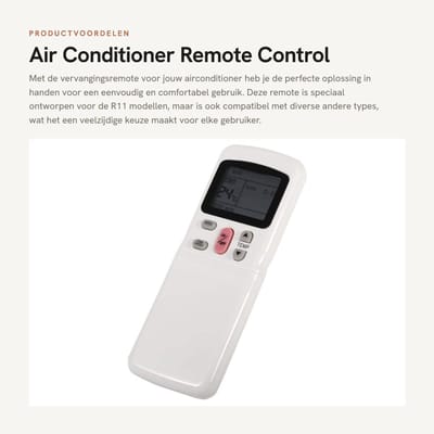 Dailygoods - Air Conditioner Remote Control - Vervangingsremote - Ergonomisch ontwerp - Geschikt voor R11 en andere modellen - Eenvoudig in gebruik