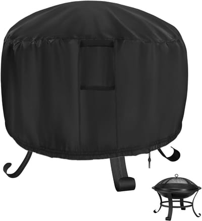 Vuurkorfhoes Rond - Vuurschaal Deksel - Buiten Beschermen - Waterdicht Oxford Materiaal - 66 cm Diameter - Zwart