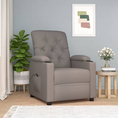 vidaXL Fauteuil verstelbaar elektrisch stof taupe