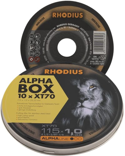 Rhodius XT70 BOX 208225 Doorslijpschijf recht 115 mm 10 stuk(s) RVS, Staal