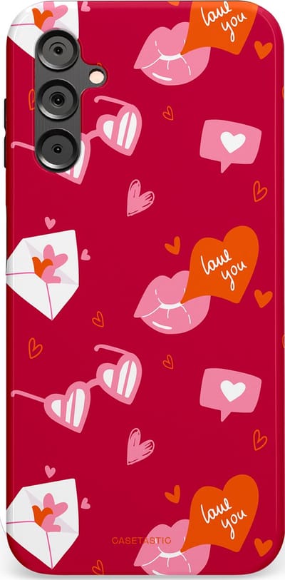Casetastic Hoesje Geschikt voor Samsung A14 (5G/4G) - Stijlvolle Beschermende Duo-layer Case - Liefdesbrief