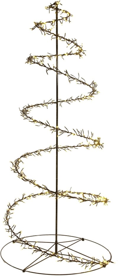 Anna's Collection LED kerstboom spiraal - zwart - 120 cm - metaal - 480 led lichtjes - cluster licht - warm wit - verlichte swirl kerstboom