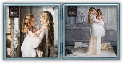 HAES DECO - Duo Verzilverde Fotolijst Como voor 2 foto's van 10x10 cm - DVP12110
