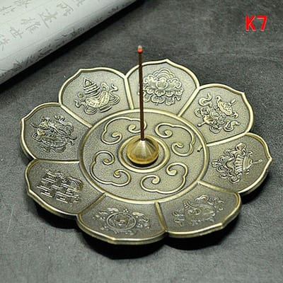 Plateau à Encens en Bronze Dragon et Phénix Douze Signes du Zodiaque Porte-Encens Antique à Fil Brûleur d'Encens en Spirale Poêle à Bois de Santal d'Intérieur gray