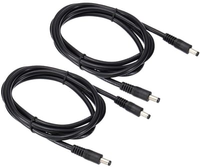 2x DC Stroomkabel Adapter 5.5x2.5mm naar 5.5x2.1mm Mannelijk - Universele Voedingskabel voor Router, Camera, LED
