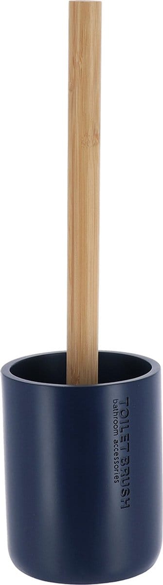 Tendance WC borstel met houder 102 series - blauw/bamboe - PS - 10,4 x 36 cm - toiletborstel